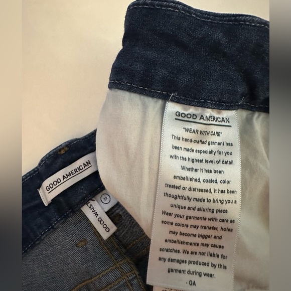 $149 GOOD AMERICAN Good Waist Made In USA Jeans Womens 22 Ankle 35x25” High-rise - Picture 10 of 15